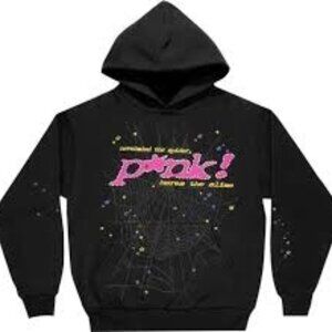 Sp5der P*nk hoodie Pink on black